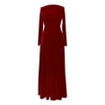thumbnail image 5 of SRZYMJ Women Long V-Neck Velvet Stretchy Formal Evening Maxi Dresses, 5 of 5