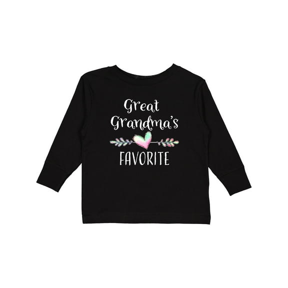 Inktastic Great Grandmas Favorite- Heart Great Grandchild Boys or Girls Long Sleeve Toddler T-Shirt