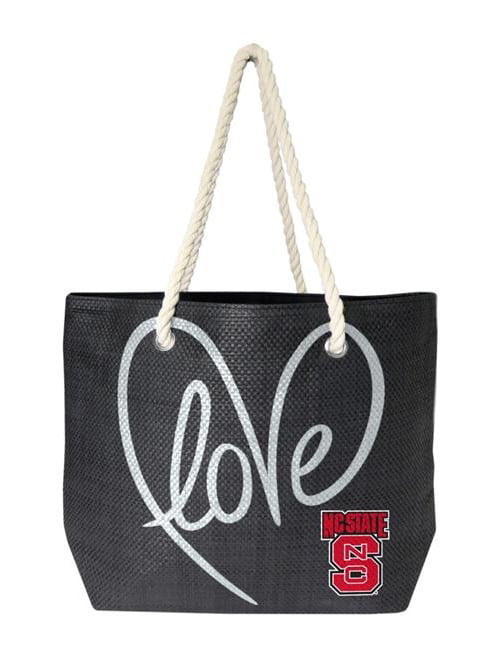 Littlearth NCAA Womens NCAA Woven Rope Tote with Love Print 