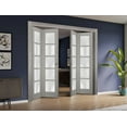 thumbnail image 3 of Sliding Closet Double Bi-fold Doors | Quadro 4002 Grey Ash with Frosted Glass, 3 of 5