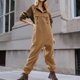 thumbnail image 4 of Gibobby Mono Corto Informal Monos para mujer, baberos y tirantes ajustables con pantalones cálidos de esquí de invierno(Caqui， XL), 4 of 5