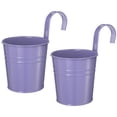 thumbnail image 1 of Uxcell Macetas Colgantes de 4 Pulgadas, Cubo de Hierro Metálico con Gancho Desmontable y Orificio de Drenaje, Púrpura Claro 2 Piezas, 1 of 1
