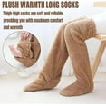 thumbnail image 4 of Goose down Knee Socks for Christmas, Winter Warm Long Fuzzy Thigh High Socks, Christmas Plush Knee High Sock, 4 of 8