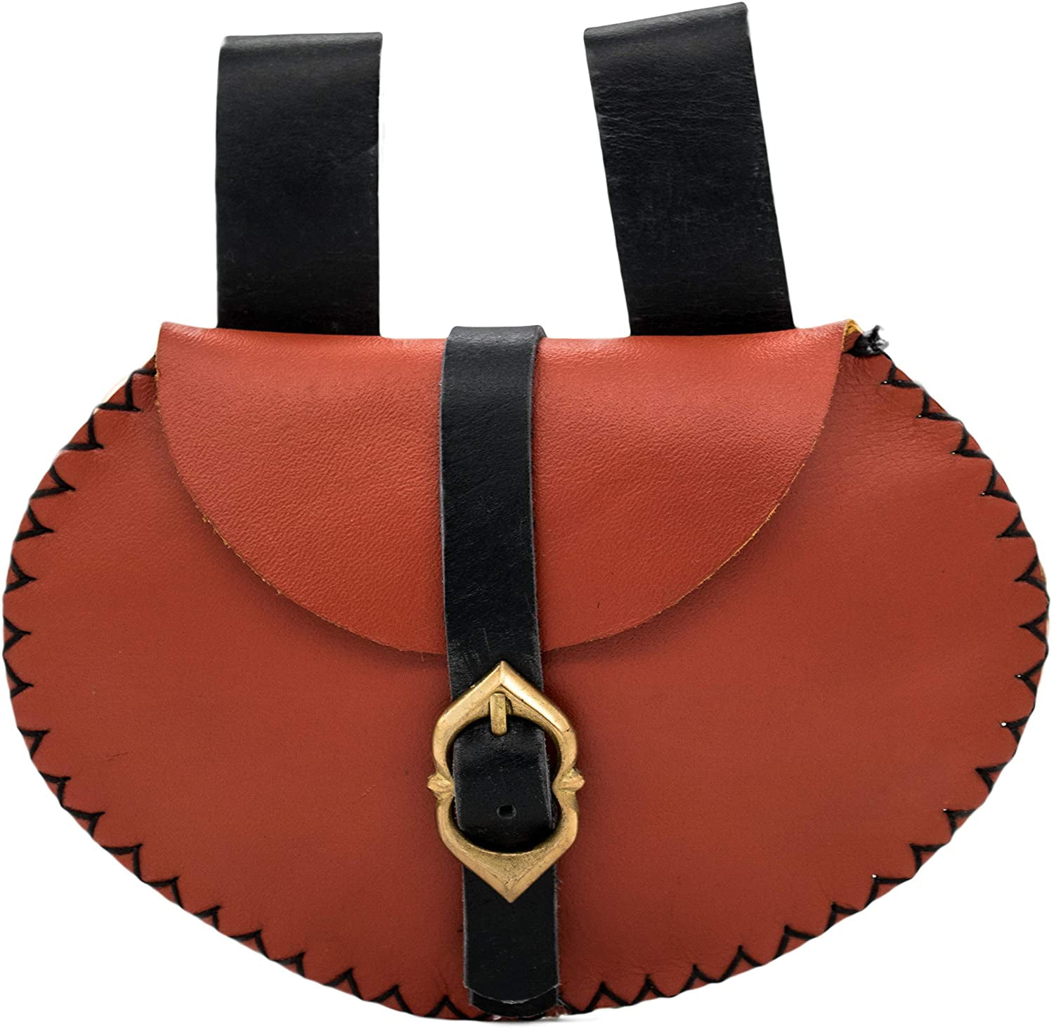 Large medieval style sausage leather bag