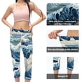 thumbnail image 3 of Seagull Women Pants: High Waist Capris Not See-Through Printed Leggings,for Running, Fitness, Yoga, 3 of 6