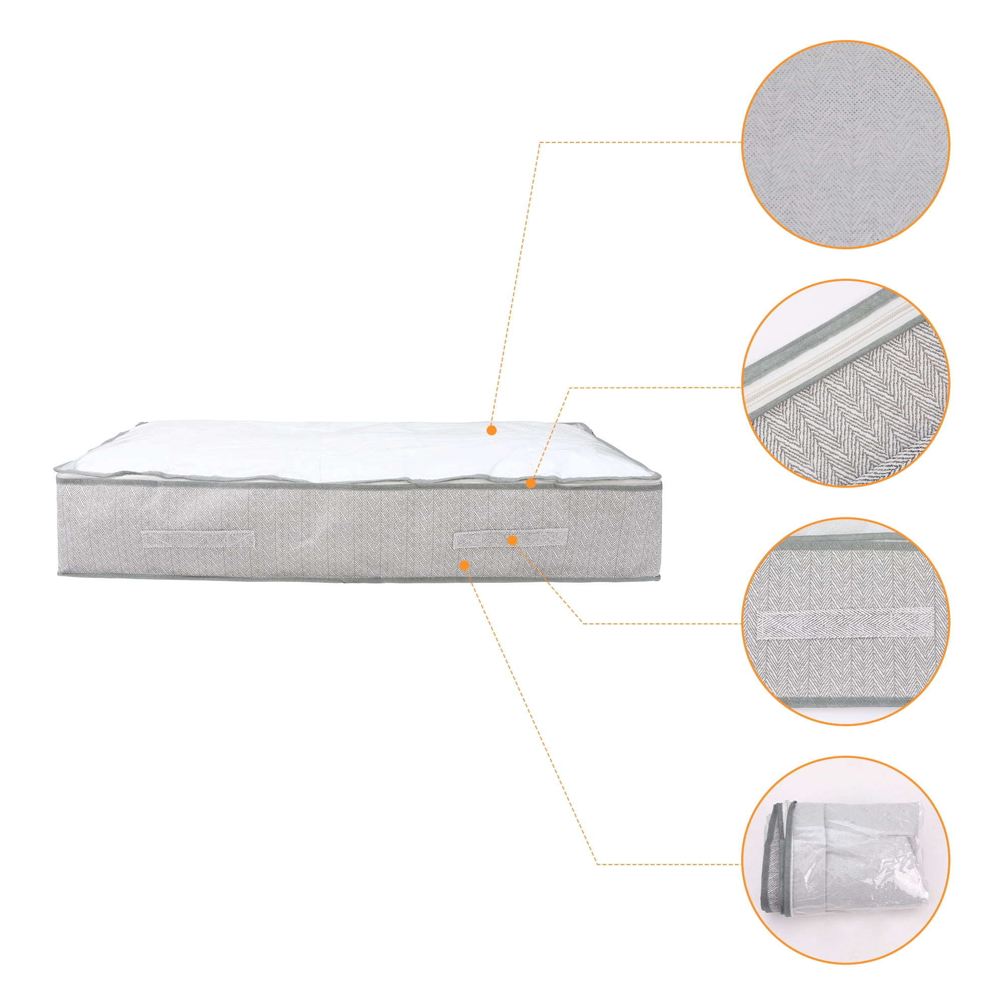 Unique Bargains 1 Pack Clothes Storage Bags Moving Bags Gray 39.5*19.5*7in