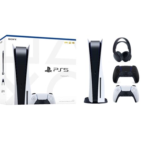 PlayStation 5 Disk Edition with PS5 Midnight Black DualSense Controller W/ Pulse Midnight Headset Limited Bundle