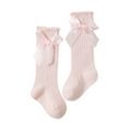 thumbnail image 2 of Football Socks Girls Knee High Socks Bow Stockings Toddler Breathable Long Tube Knit Cute Socks Socks Youth M, 2 of 3