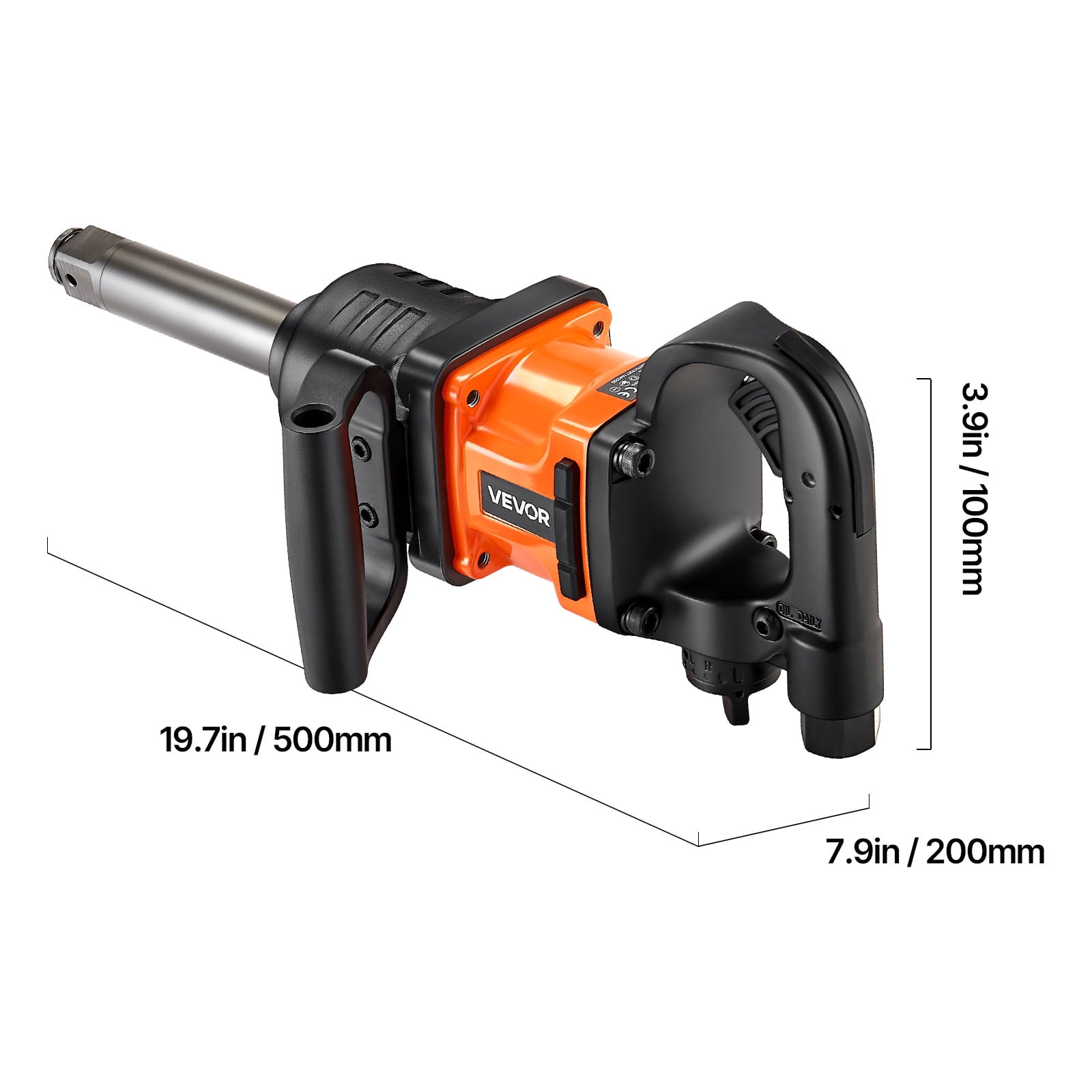 VEVOR 1 Inch Air Impact Wrench, Up to 1800 ft-lbs Nut-Busting Torque, 18.7 lbs Lightweight Pneumatic Impact Gun with 6" Extended Anvil for Heavy Duty Repairs and Maintenance