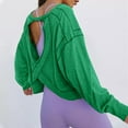 thumbnail image 5 of tarylea Yoga Tops for Women Cross Back Keyhole Crew Neck Shirts Long Sleeve Casual Loose Tops Athletic Gym Shirts, 5 of 9