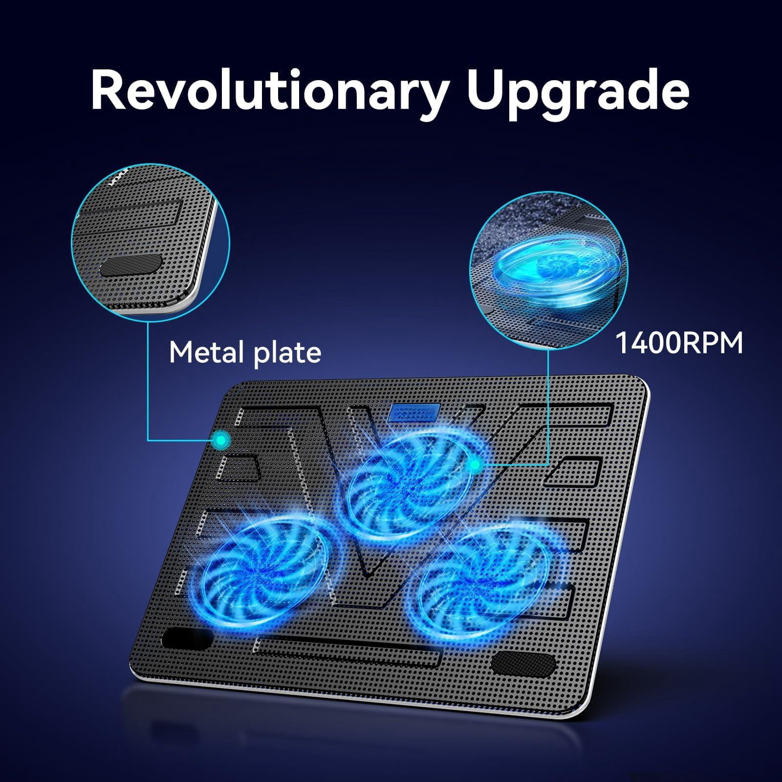 Laptop Pad  Portable Slim Quiet Usb Notebook Cooler Stand Chill Mat With 3 Blue Led Fans Fits 12-17 Inches (white)