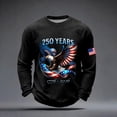 thumbnail image 2 of Patriotic Shirts for Men 1776-2026 250th Anniversary Shirt American Flag Print with Eagle Long Sleeve Crew Neck Pullover, 2 of 3