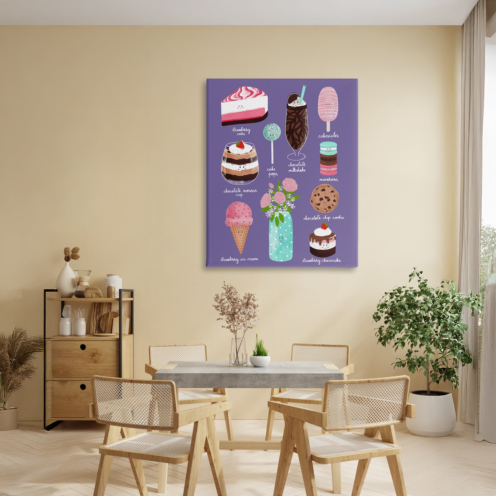 Stupell Industries Decadent Desserts & Flowers Canvas Wall Art, design by Metka Hiti