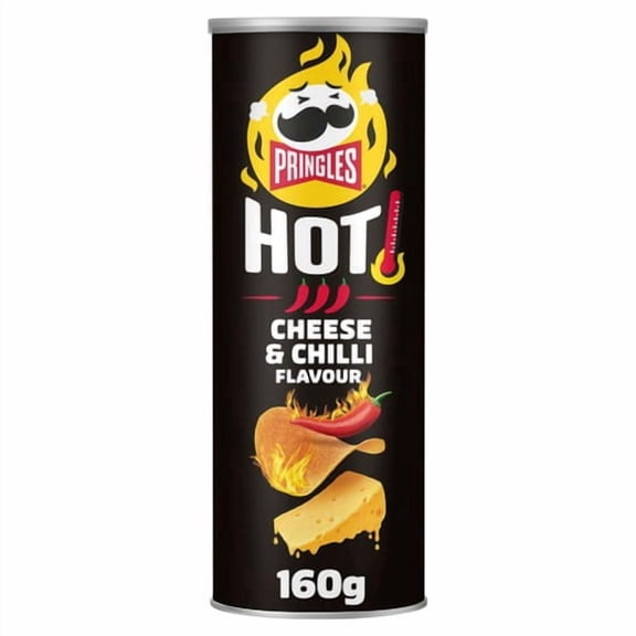 Pringles Hot Cheese & Chilli Sharing Crisps 160g, British Import (Pack of 3)