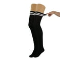 thumbnail image 5 of Colorful Thigh High Socks for Women Over The Knee Warm Long Boot Socks 3 Pairs - (Black-Light Blue-Pink), 5 of 7