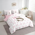 thumbnail image 3 of Castle Fairy Boys Girls Letter Monogrammed S Twin Bedding Sets 7-Piece,Kawaii Pink Bow Bedding Comforter Set Microfiber,Animal Leopard Print Breathable Sheet Sets,Breathable Home Decor,Reversible, 3 of 8
