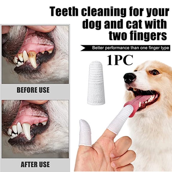 Kingtowag Pet Toothbrush Oral Cleaning Finger Sleeve 1pc, Dog Cat Teeth Cleaning Washable Finger Cot, 1 PC Dog Toothbrush Cat Finger Toothbrushes, Washable Durable