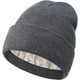 thumbnail image 1 of Gorro de punto con forro de satén para mujer, gorro de invierno para hombre, forro de seda, suave, holgado, cálido y con puños (gris oscuro), 1 of 7