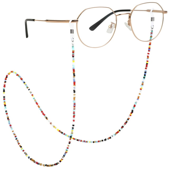 OULII 2Ensemble Chaîne de Lunettes avec Cordon Perles Multicolores pour Usage Quotidien Hommes Femmes
