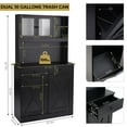 thumbnail image 2 of Pirecart Kitchen Trash Cabinet, 20 Gallon Double Tilt Out Hidden Garbage Holder with Drawers, Black, 2 of 10