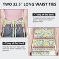thumbnail image 6 of Pioneer Flower Floral Print Pattern Apron for Women and Men, Cotton Linen Waterproof with Pockets, Adjustable, 33x27 Inch for Kitchen, Gardening, BBQ, Salon, 6 of 6