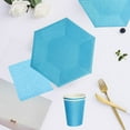 thumbnail image 6 of Hvmvliv Casual Dinnerware Sets 40Pcs Frosted Blue Tableware Set Paper Plates Paper Cups Paper Towels for Birthday Party Dessert Cakes Blue, 6 of 6
