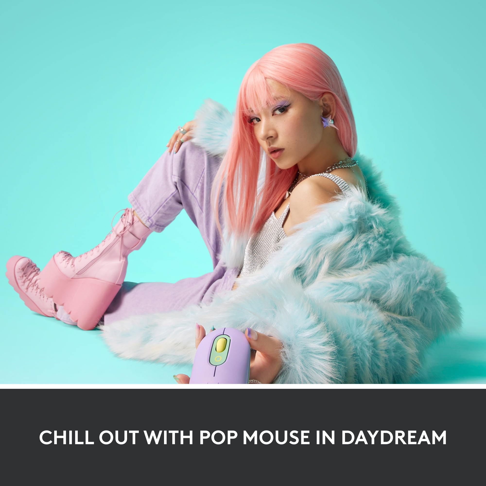 Logitech POP Mouse, Wireless Mouse with Customizable Emojis, SilentTouch Technology, Bluetooth, Daydream