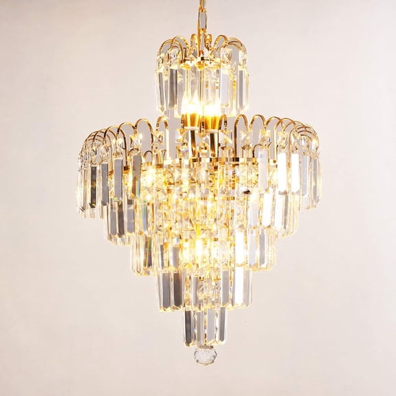 European Modern Chandelier, Luxury Ceiling Light, 4 Lights Adjustable Elegant Pendant Lighting,for Dinning Room, Living Room Decor