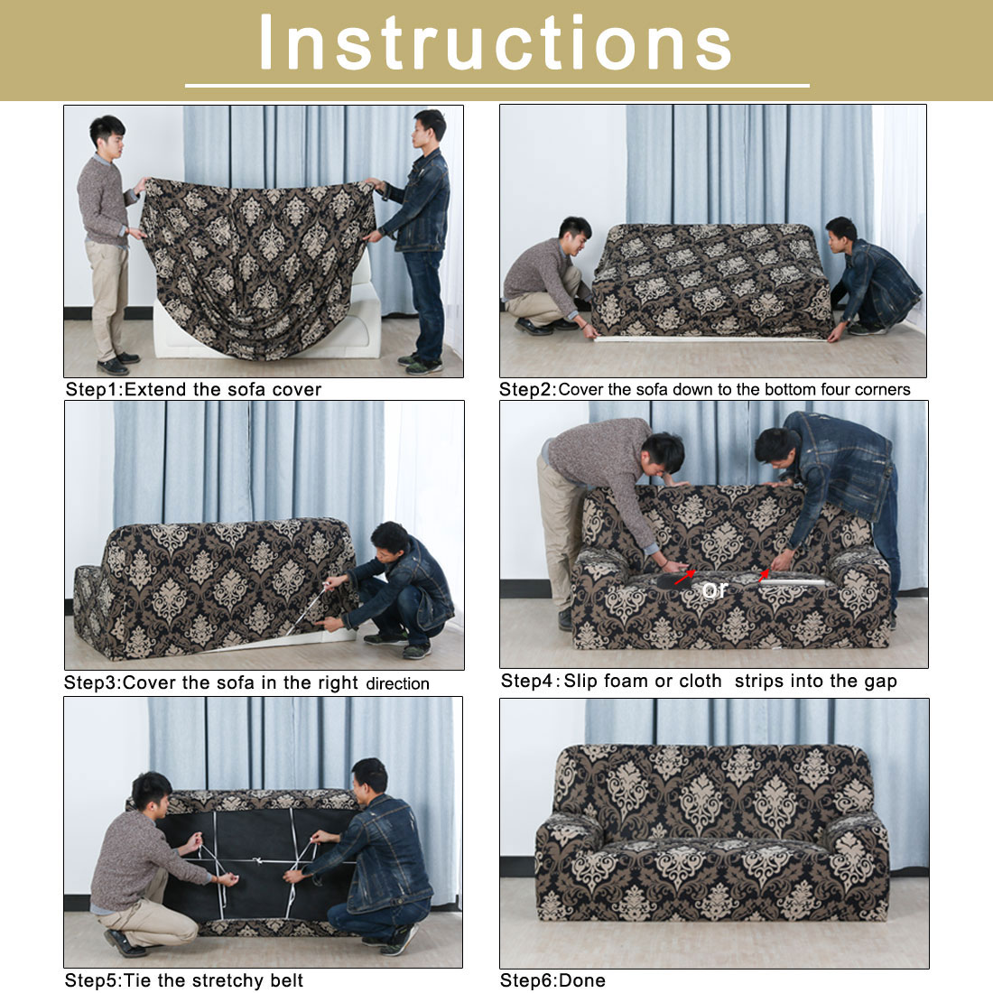 Unique Bargains 1-Piece Modern Solid Stretch Loveseat Slipcover, Chocolate
