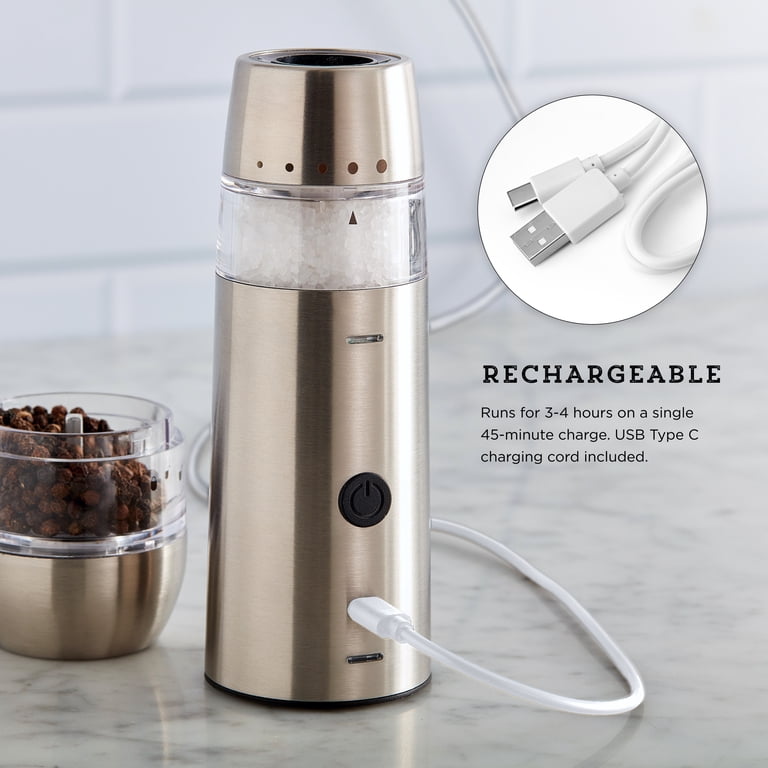 Kamenstein USB Rechargeable Dual Stainless Steel Grinder with