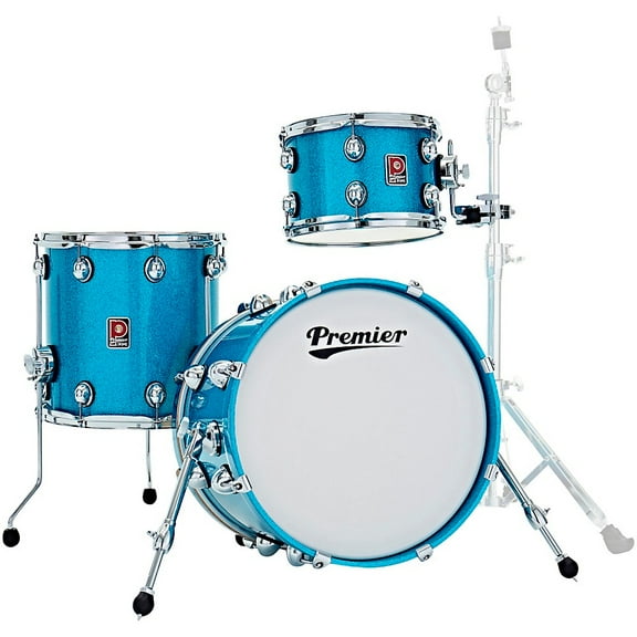 Premier Genista Heritage Birch 3-Piece Shell Pack With 18" Bass Drum Aqua Sparkle