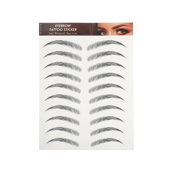 Unique Bargains Tatouage Simulation Sourcils pour Femmes 1 Pce Lune, Noir