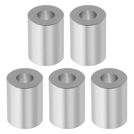 

M6 Aluminum Spacer 5 Pcs Metal Spacer Aluminum 1/4 ID X1/2 OD X5/8 L Screw Standoff Round for 1/4 or M6 Silvery