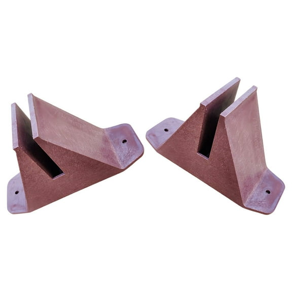 UPOUART White Plastic Fence Post Base 2Pcs for Privacy Fence Feet Stabilizer and Garden Supplies 14.5x7.5cm