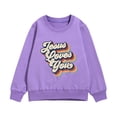 thumbnail image 2 of HUAXUN-Retro Graphic Print Kids Sweatshirt | Warm Christmas Crewneck Pullover | Boys Girls Letter Design Top | Casual Holiday Winter Wear | Soft Fleece Lined(Purple,5-6Years), 2 of 3