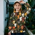 thumbnail image 2 of Uourmeti Leaf Cute Cats Print Oversize Hoodies Quarter Zip Up Sweatshirt Pullover Sweatshirts Plus Size Tunic Tops Style Loose Comfy Casual Size 9-10, 2 of 7