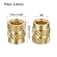 thumbnail image 2 of Uxcell Knurled Insert Nut M5 x 8mm L x 7mm OD Female Thread Brass Embedding Nut 60 Pack, 2 of 5