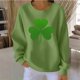 thumbnail image 1 of TaTaai Women's St. Patrick's Day Printed Round Neck Ribbed Long Sleeve Pullovers, Ribbed Fabric Casual All Match Comfort Tops Gift, 1 of 5