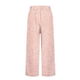 thumbnail image 5 of Women's Striped Pants, Loose Fit Wide Leg Cropped Pants, High Waist Casual Trousers with Pockets, Retro Stripe Lounge Pants for Summer Outfits, Loungewear and Daily Casual Wear-Watermelon Red, 5 of 5