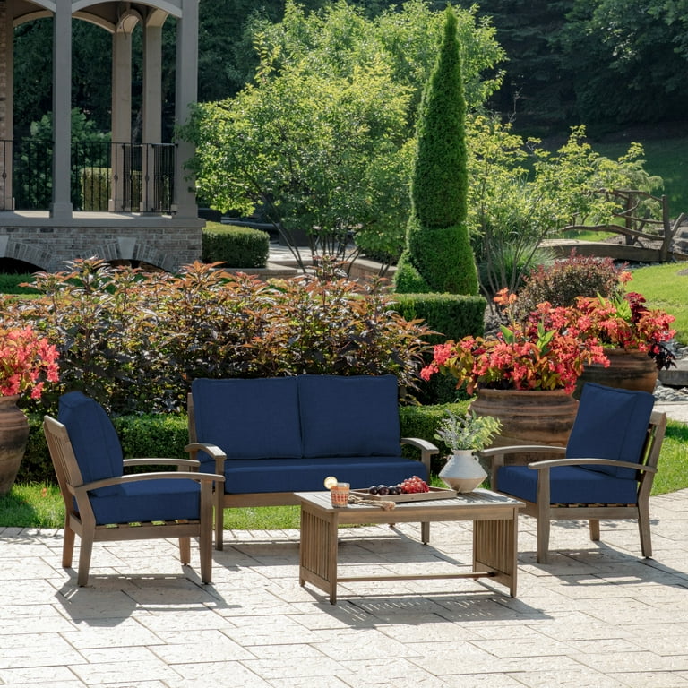 Arden Selections Sapphire Blue Leala Outdoor Patio Loveseat Cushion Set 46 x 26 Walmart