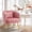 Pink, variant on Vanity Chair with Back,Velvet Accent Chairs,Petal Backrest Decorative Chair,Removable Pillow & Gold Legs - Plush Lounge Chair for Vanity, Living Room, Bedroom- Pink