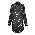 thumbnail image 5 of TQWQT Cowl Neck Tops for Women Plus Size Color Block Printed T Shirts Mockneck Long Sleeve Loose Fit Curved Hem Graphic Tee Fall Outfits 2024 Black M, 5 of 5