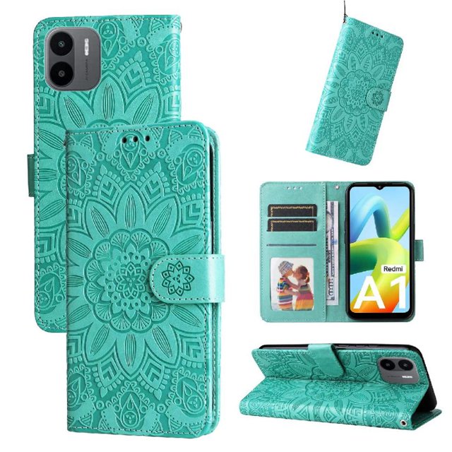 Funda tipo cartera GANGXUN para Xiaomi Redmi A1 4G , diseño girasol, cuero PU, soporte, cierre magnético, tarjetero