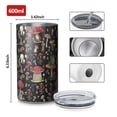 thumbnail image 4 of 20oz Coffee Tumblers Red Mushroom Frog Black Pattern Stainless Steel Vacuum Insulated Travel Tumbler Coffee Cups Mug with Lid and Straw with Cleaning Brush for Cold & Hot Drinks, 4 of 5