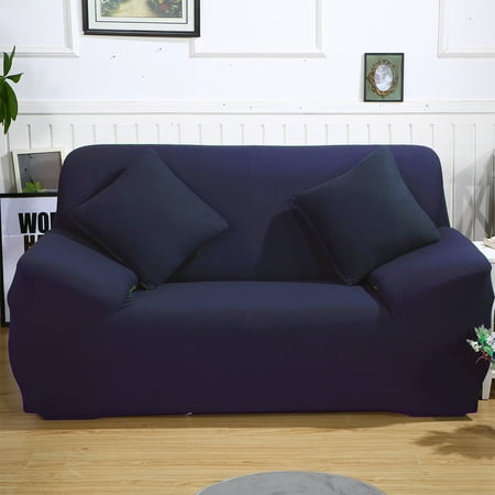 2 Seater Stretch Sofa Slipcover Couch Cover Loveseat Elastic Pure Color Anti Wrinkle Furniture Protector For Living Room