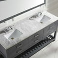thumbnail image 5 of Caroline Estate 72" Double Bath Vanity in Gray with White Marble Top and Square Sinks with Matching Mirror, 5 of 6