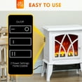thumbnail image 4 of HOMCOM Electric Fireplace Heater, Fireplace Stove with Realistic LED Flames and Logs and Overheating Protection, 750W/1500W, White, 4 of 9