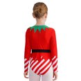 thumbnail image 2 of TSSOE Kids Girls Christmas Elf Santa Outfits Long Sleeves Christmas Leotard Bodysuit Dancewear Red 14, 2 of 6