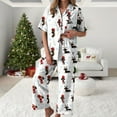 thumbnail image 2 of Drie Womens Christmas Pajamas Women's Pajamas Sets Soft Short Sleeve Top and Long Pants 2 Piece Loungwear with Pocket Light Gray,M, 2 of 5