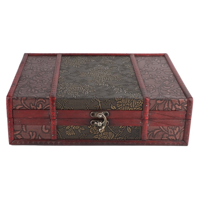 Joyero de madera de estilo antiguo con detalle de hebilla de aluminio para guardar tesoros delicados